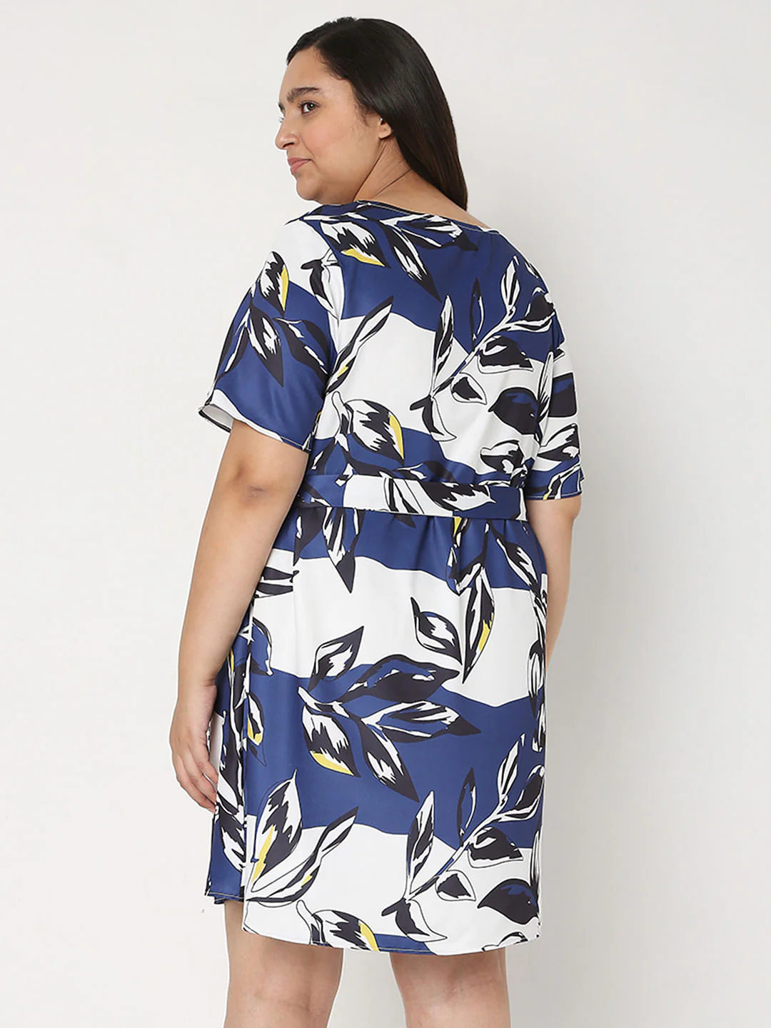 Curve White Printed Fit & Flare Dress - Image 4