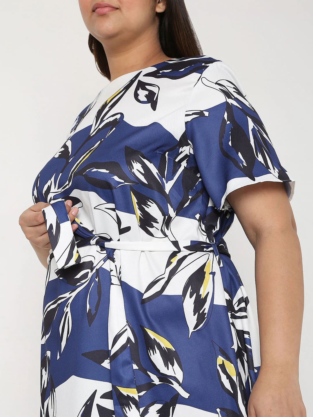 Curve White Printed Fit & Flare Dress - Image 6