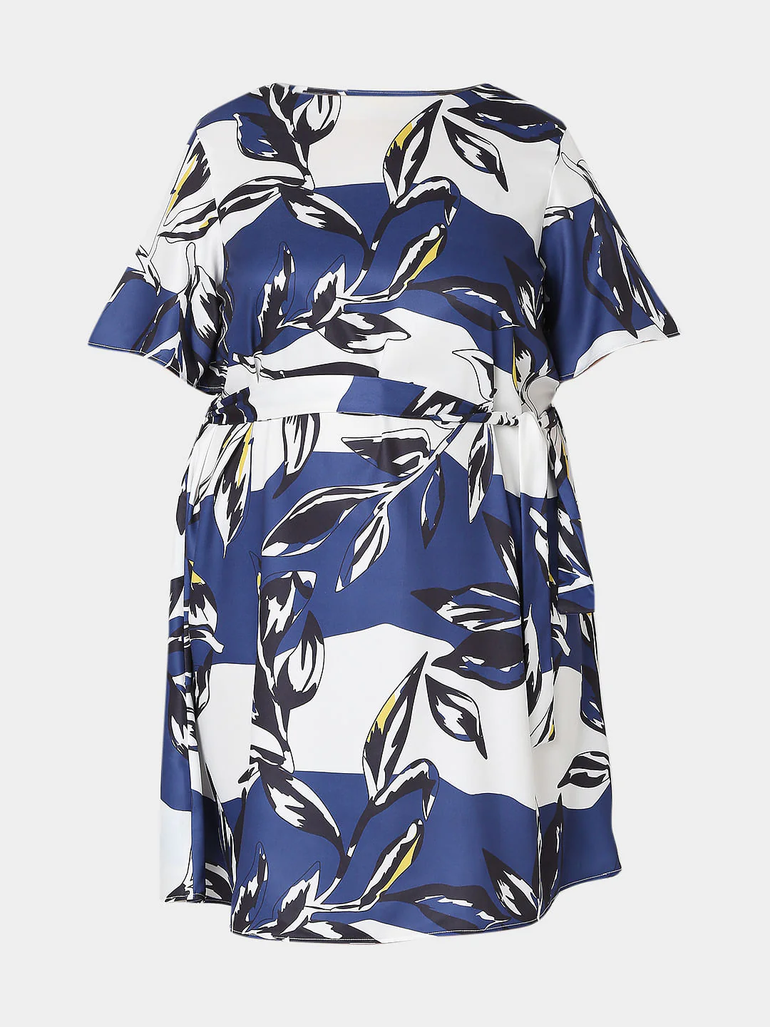 Curve White Printed Fit & Flare Dress - Image 7