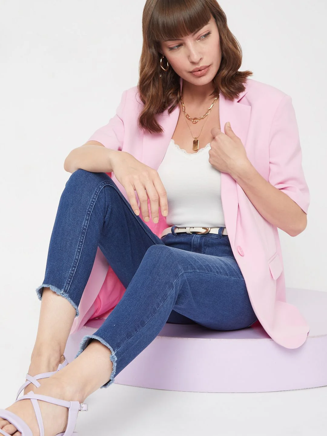 Blue Mid Rise Wendy Skinny Jeans
