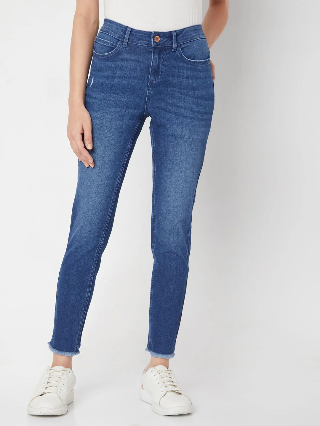 Blue Mid Rise Wendy Skinny Jeans - Image 2