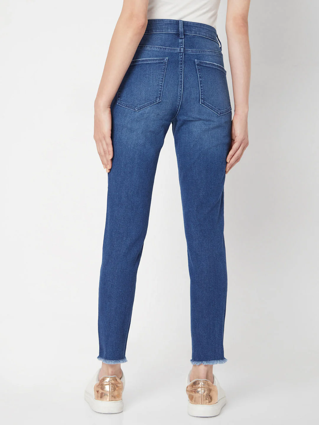 Blue Mid Rise Wendy Skinny Jeans - Image 4
