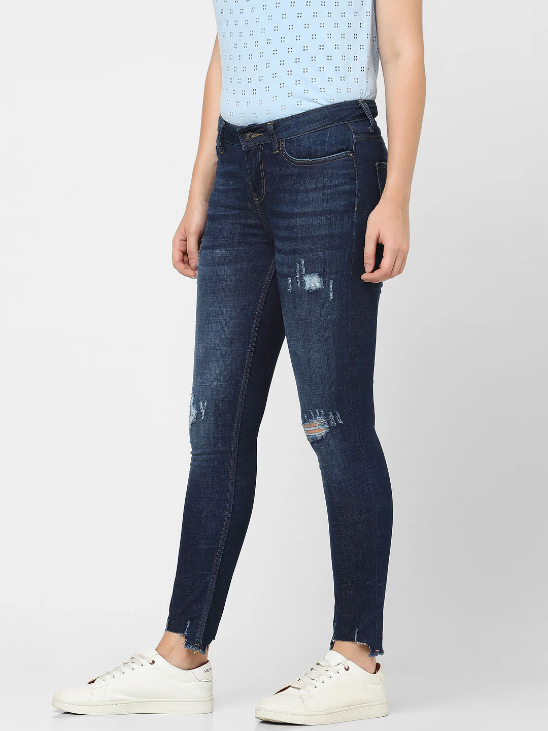 Blue Mid Rise Wendy Skinny Jeans - Image 2