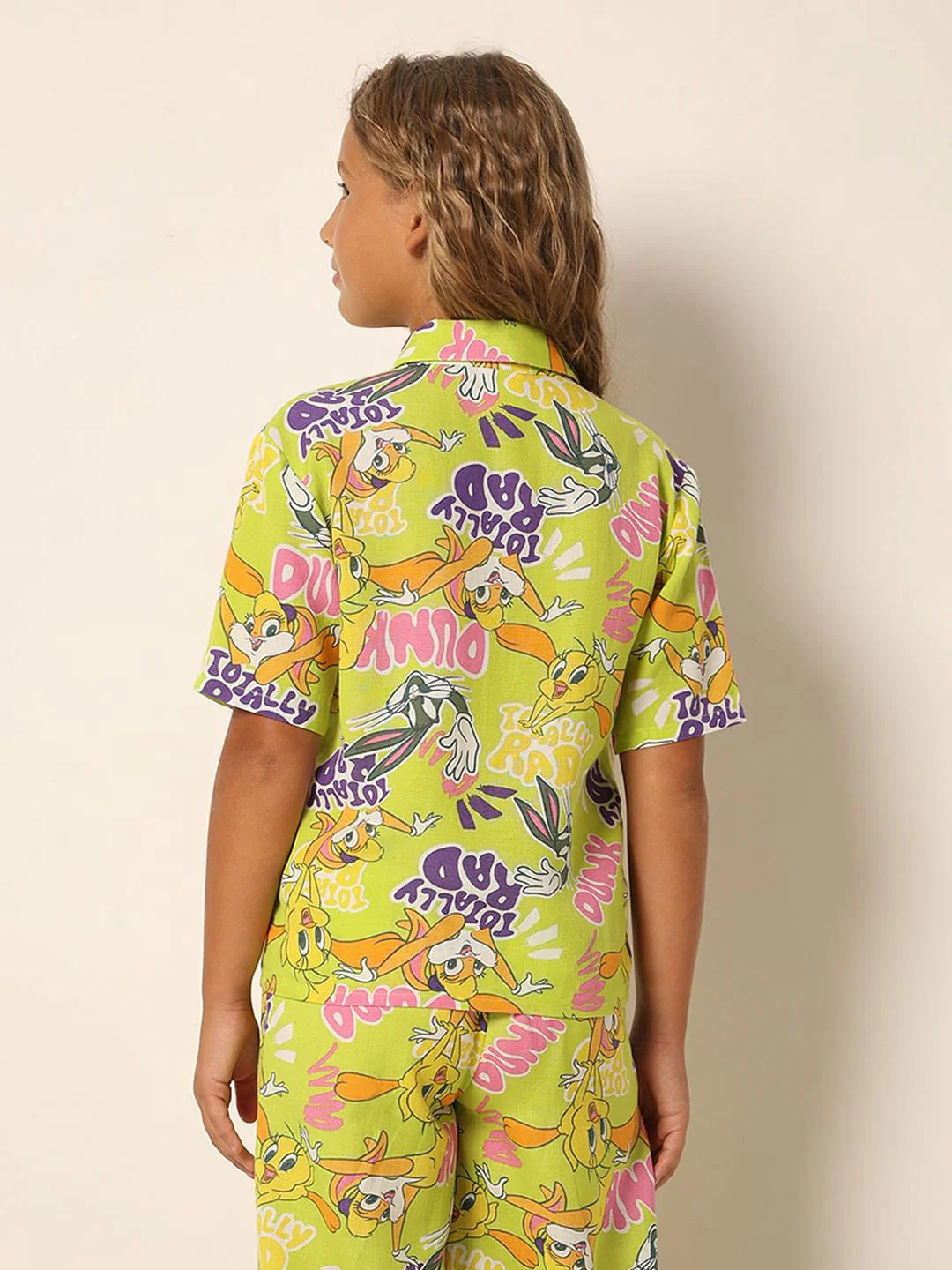 Looney Tunes Green Printed Co-Ord Set Shirt - Image 3