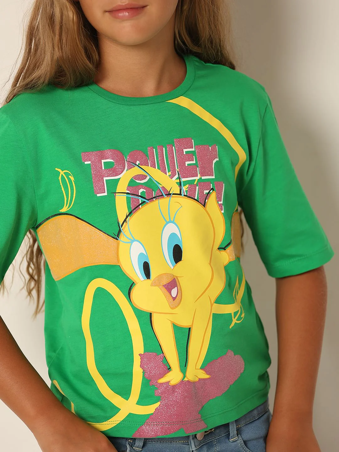 Looney Tunes Green Tweety Print T-Shirt - Image 4