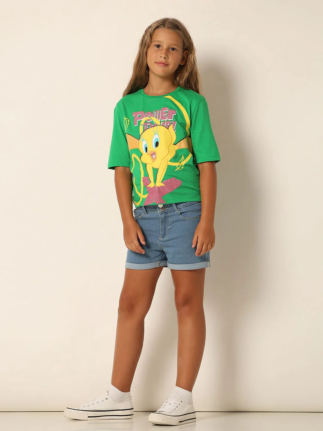 Looney Tunes Green Tweety Print T-Shirt - Image 5
