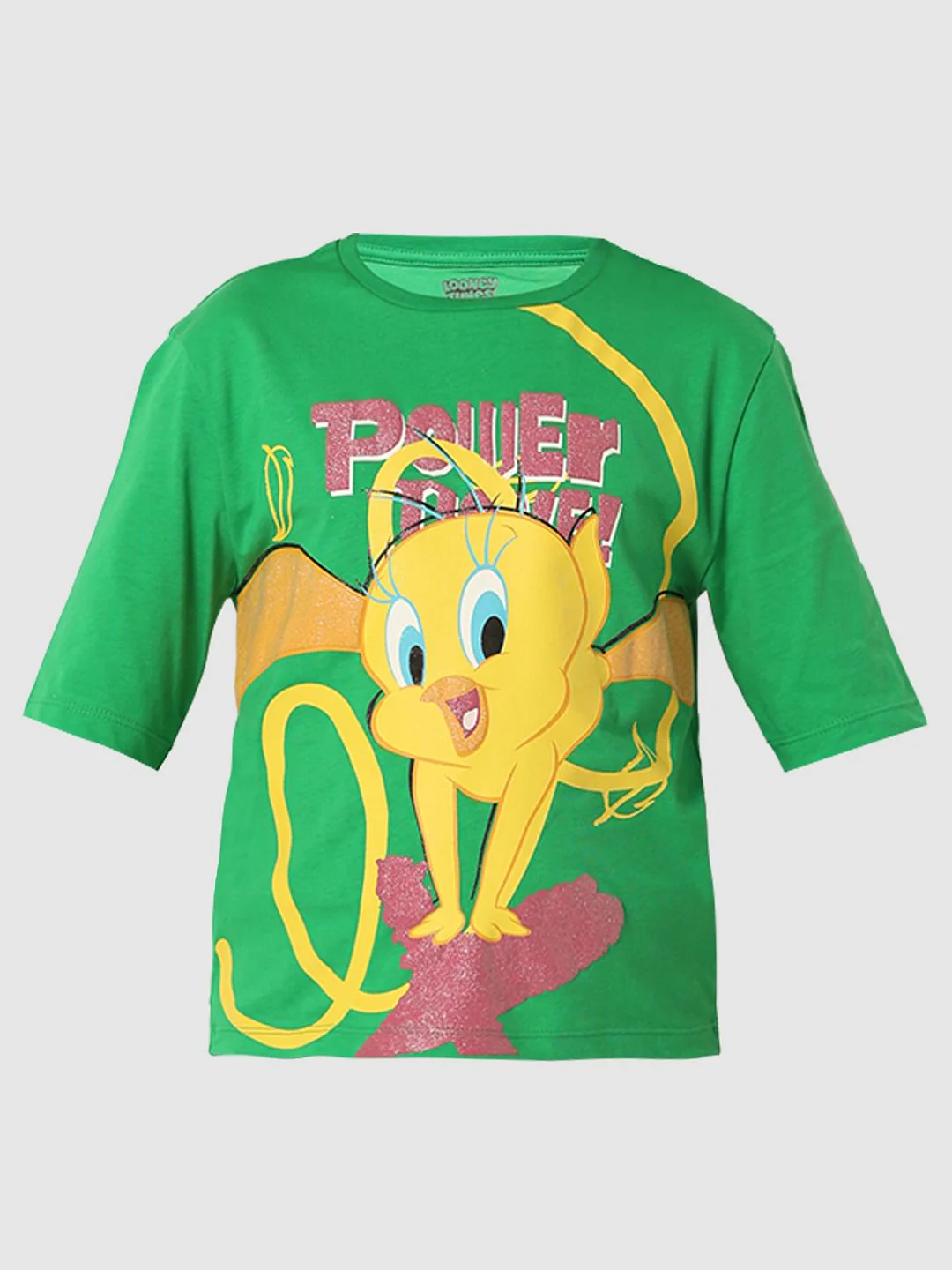 Looney Tunes Green Tweety Print T-Shirt - Image 6