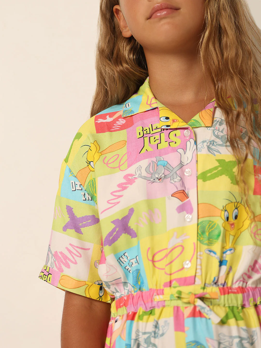 Looney Tunes Yellow Printed Playsuit - Image 4