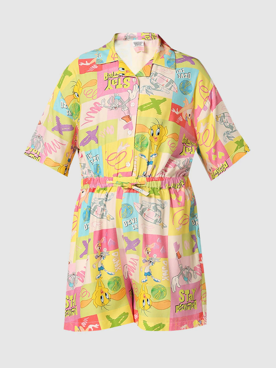 Looney Tunes Yellow Printed Playsuit - Image 6