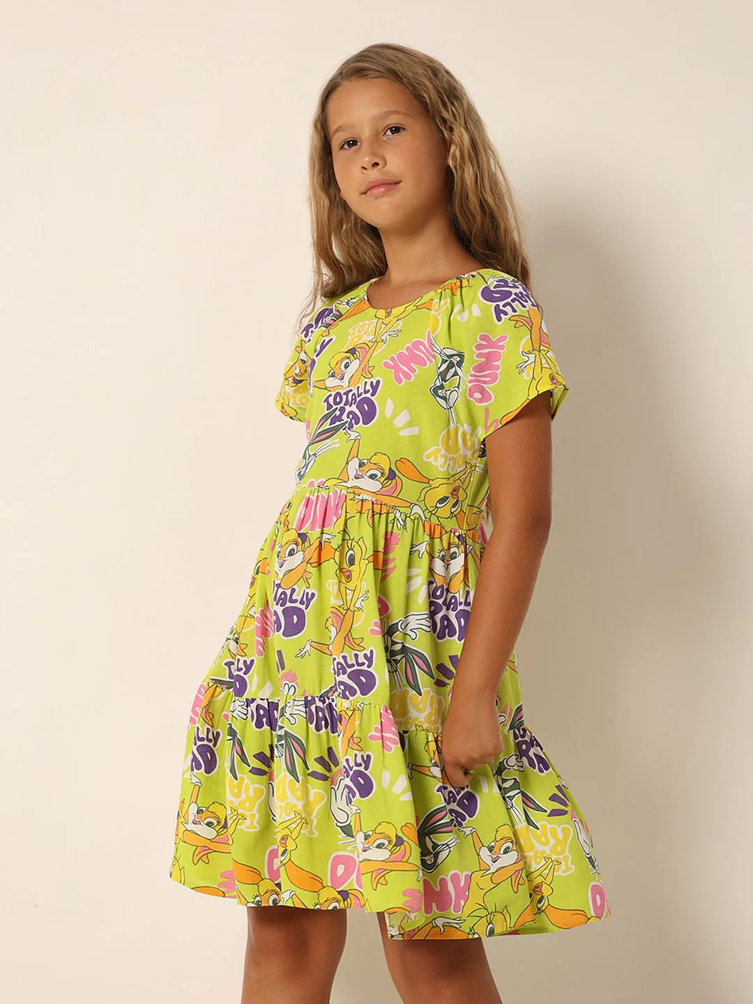 Looney Tunes Green Printed Dress - Image 2