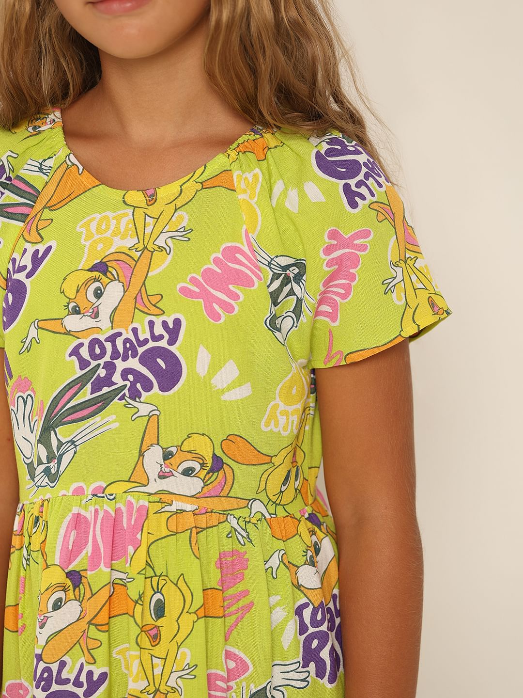 Looney Tunes Green Printed Dress - Image 4