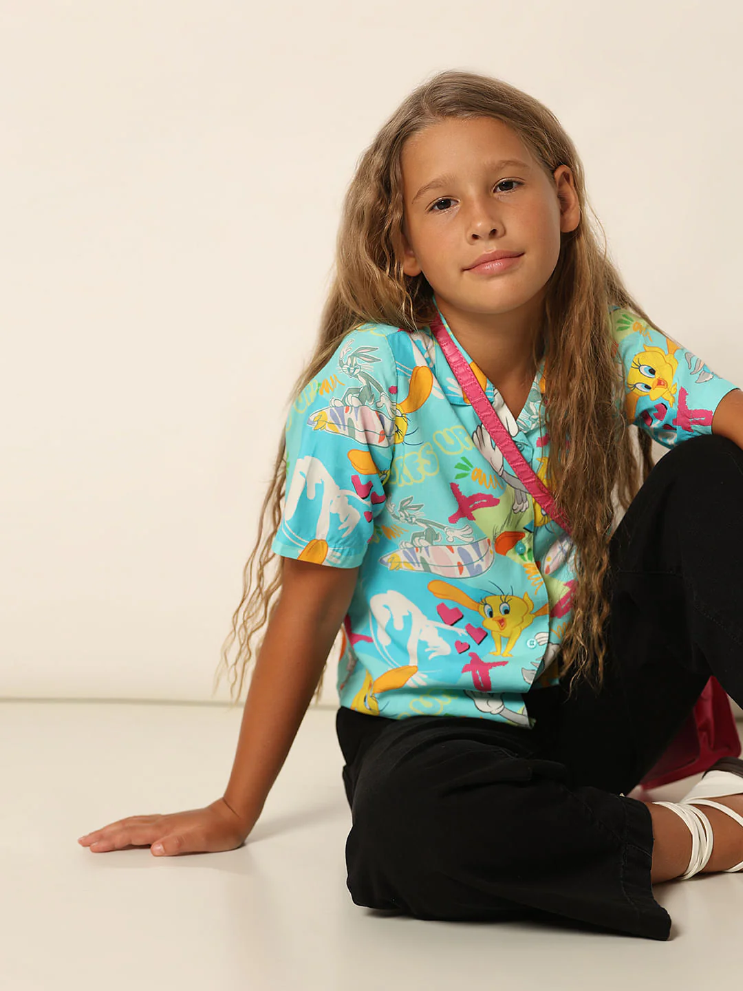 Looney Tunes Blue Button Down Shirt