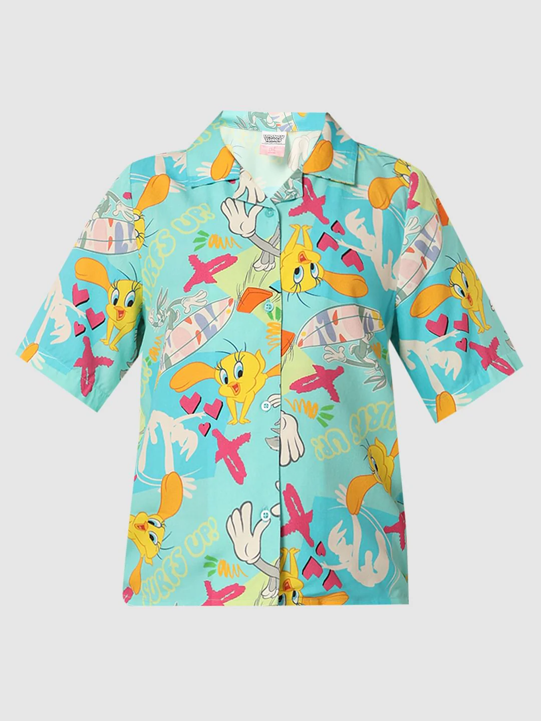 Looney Tunes Blue Button Down Shirt - Image 6