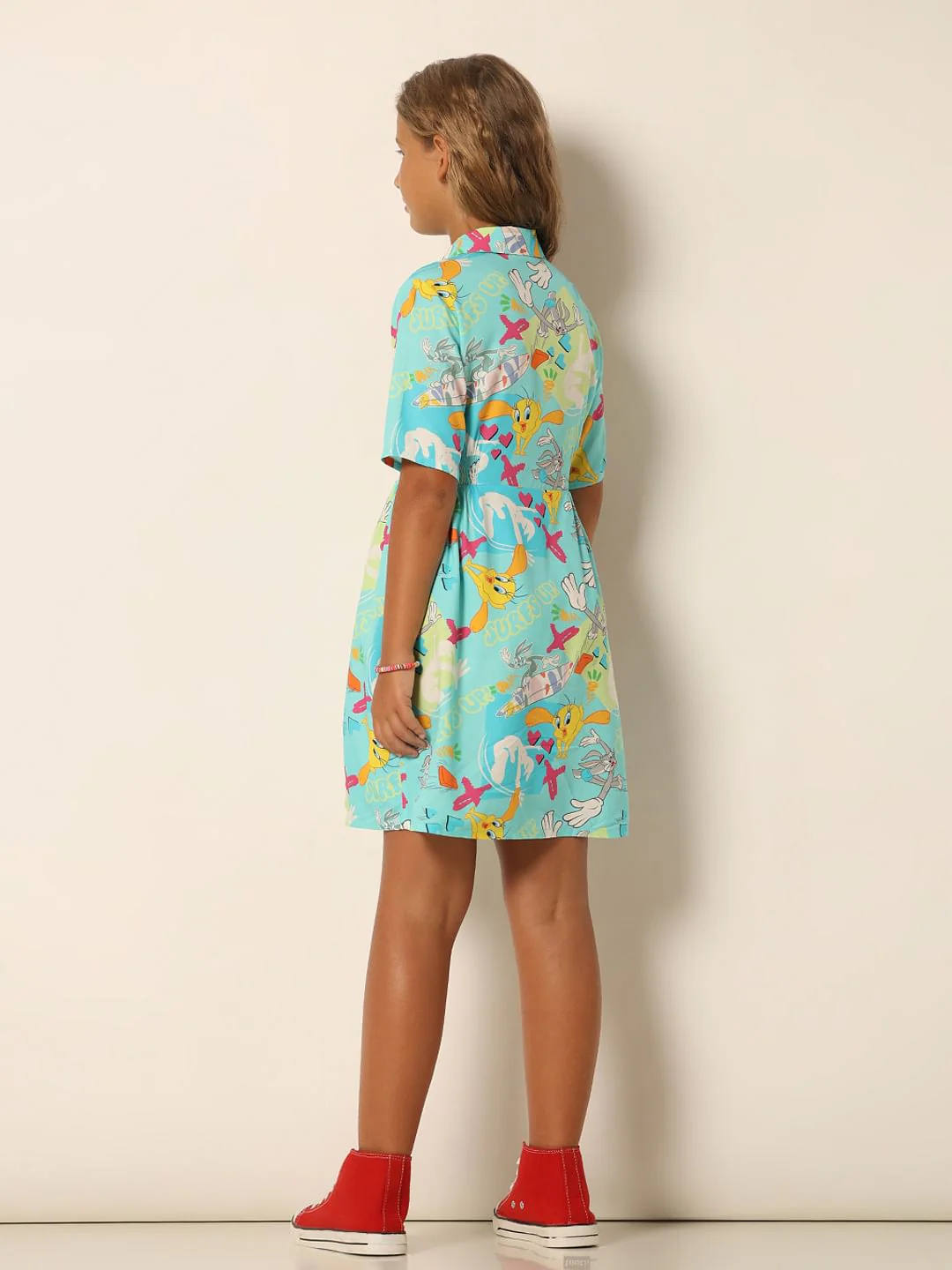 Looney Tunes Blue Printed Shirt Dress - Image 3