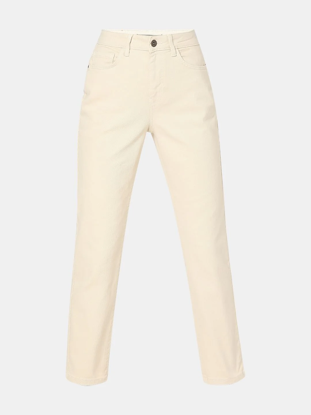 Ecru Mid Rise Jade Straight Fit Jeans - Image 7