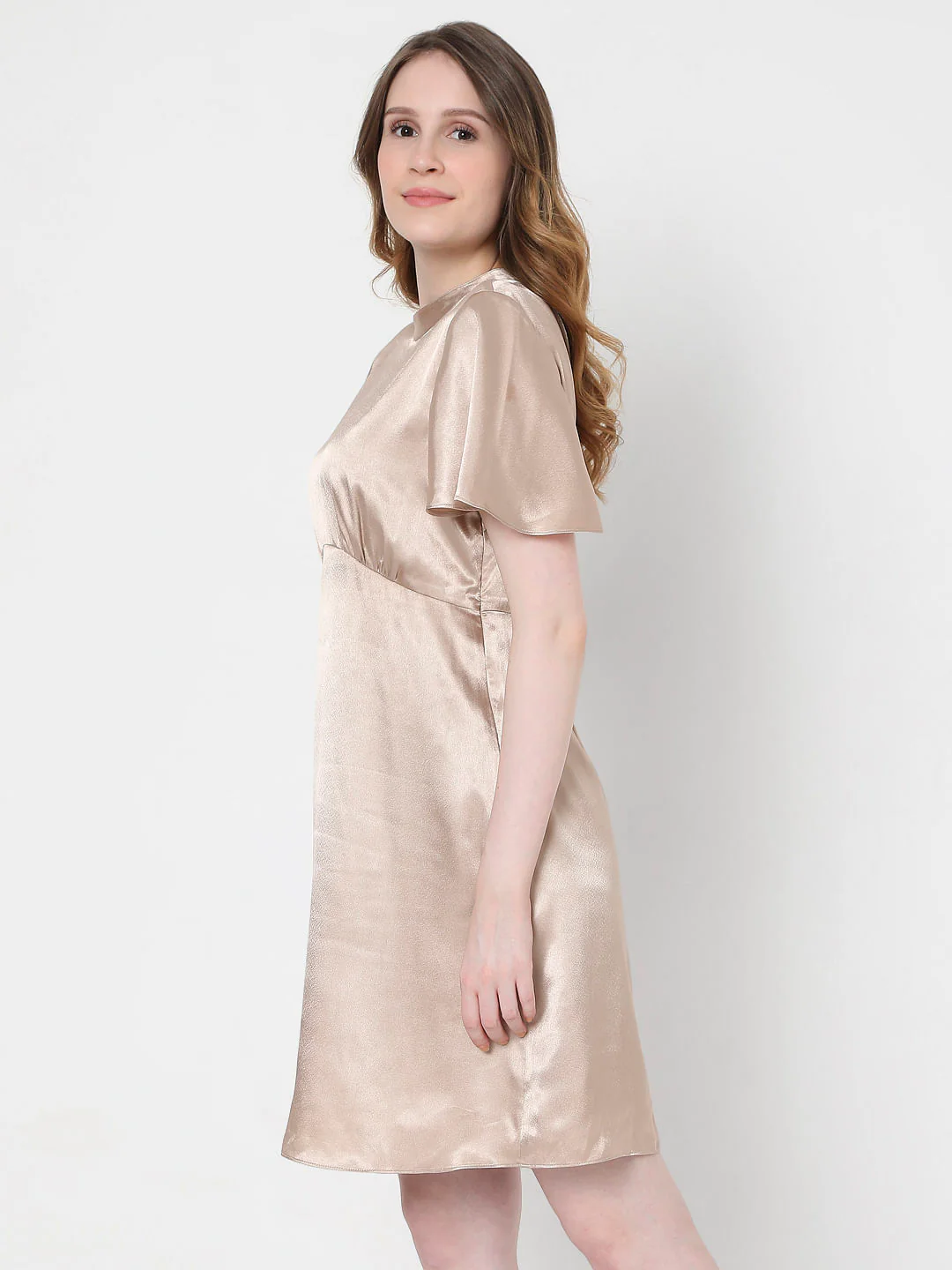 Beige Fit & Flare Dress - Image 3