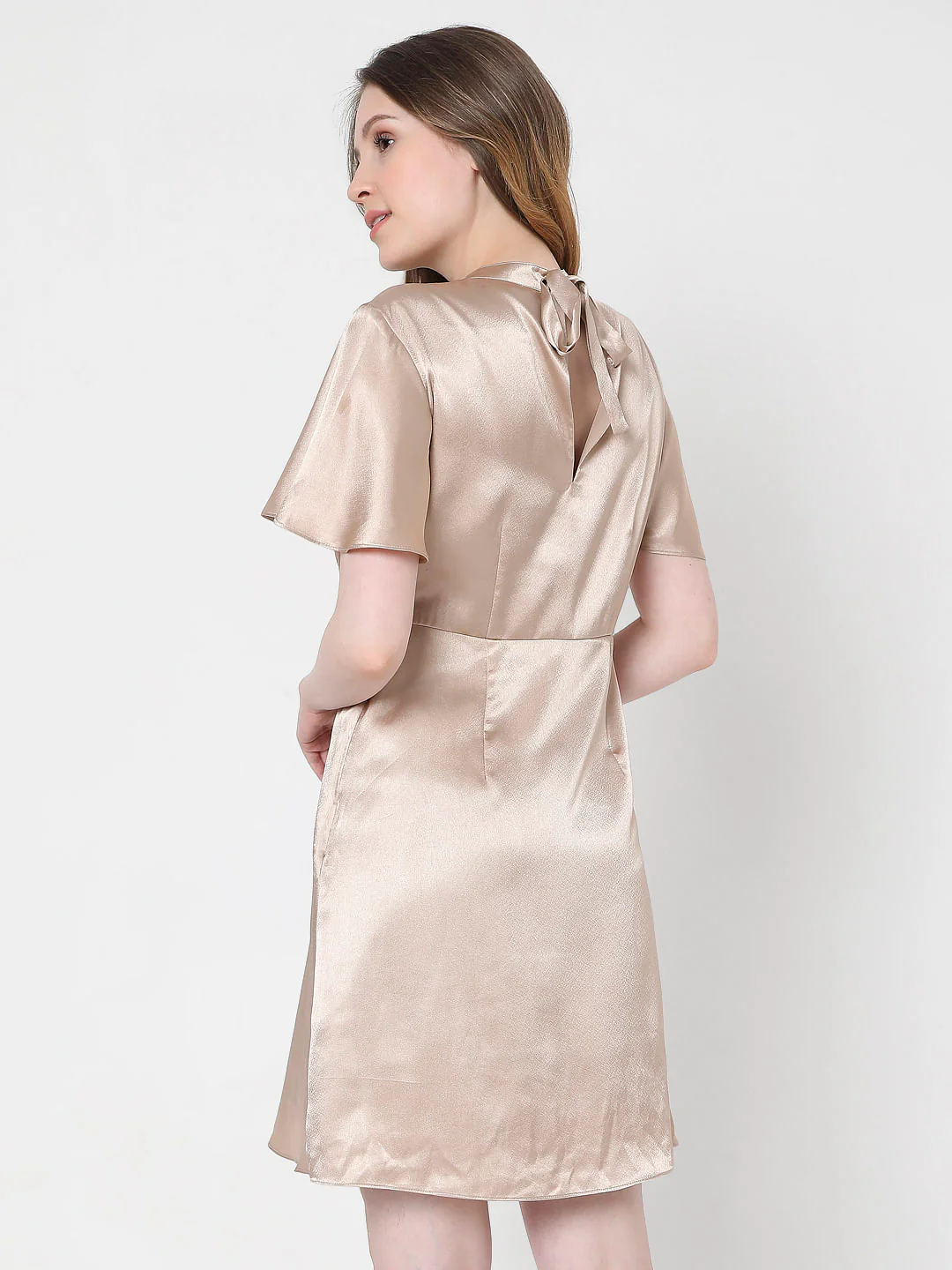 Beige Fit & Flare Dress - Image 4