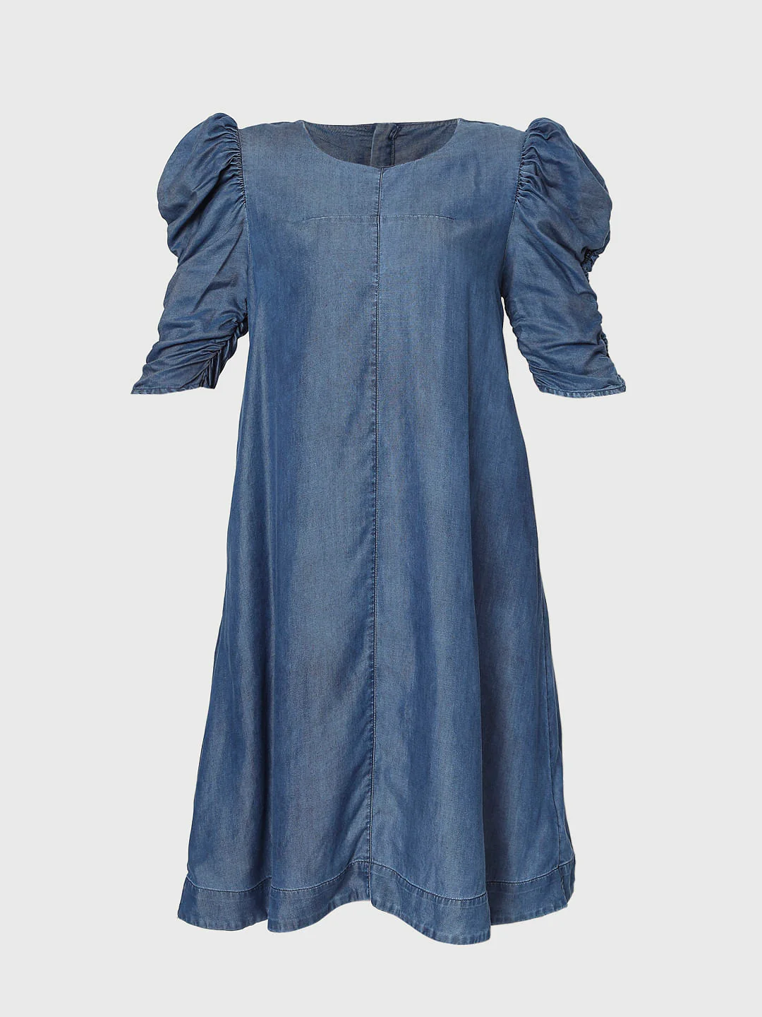 Blue Puff Sleeves Shift Dress - Image 7