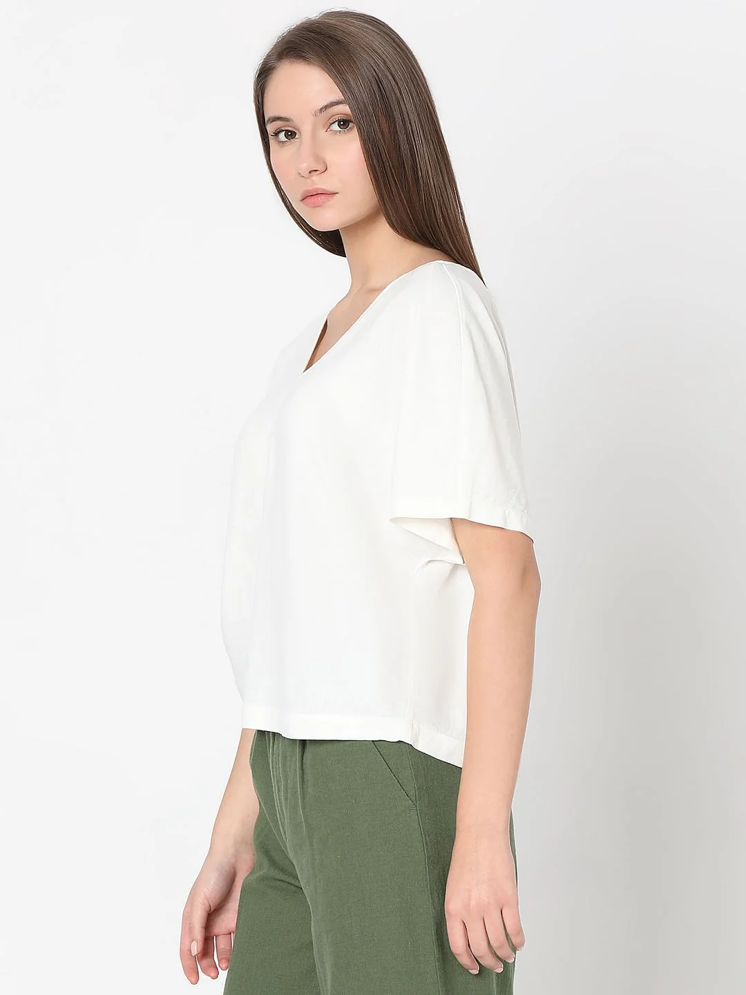 White V-Neck Top - Image 3