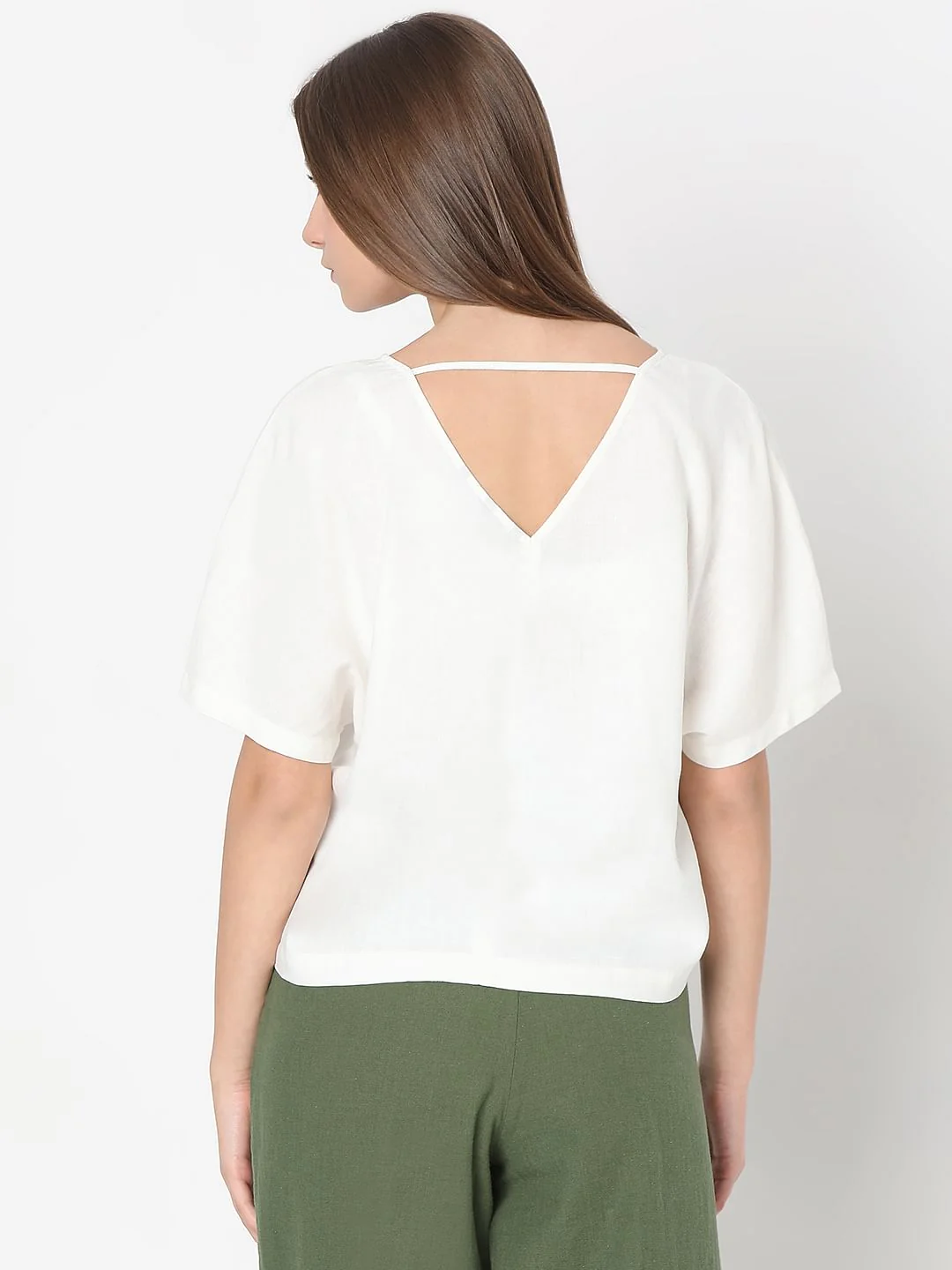 White V-Neck Top - Image 4