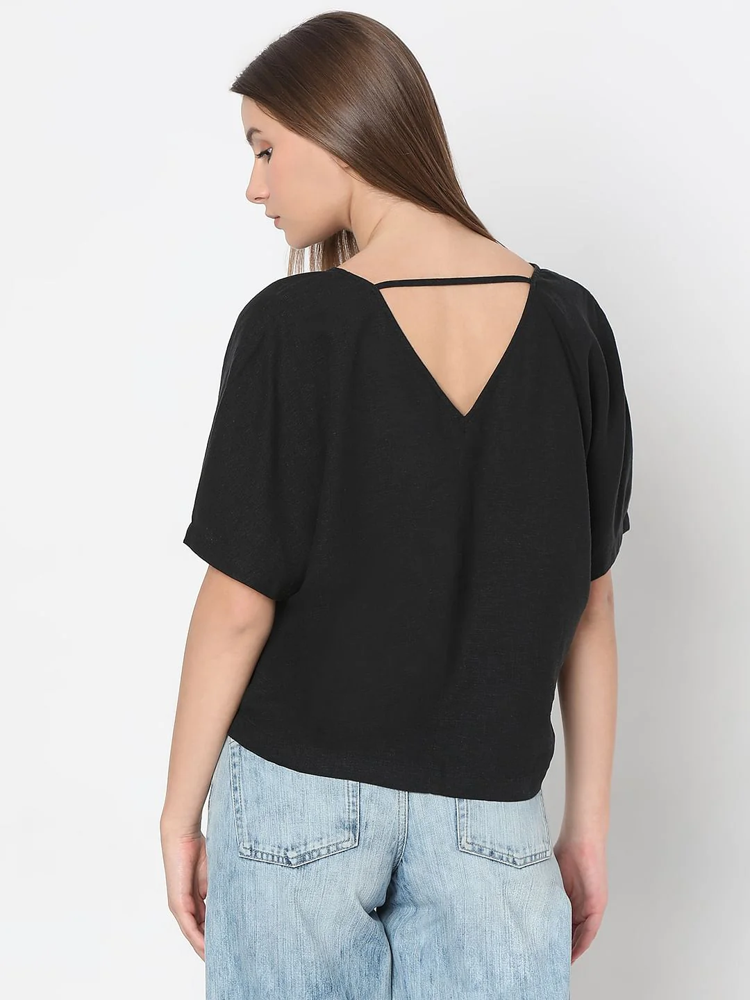 Black V-Neck Top - Image 4