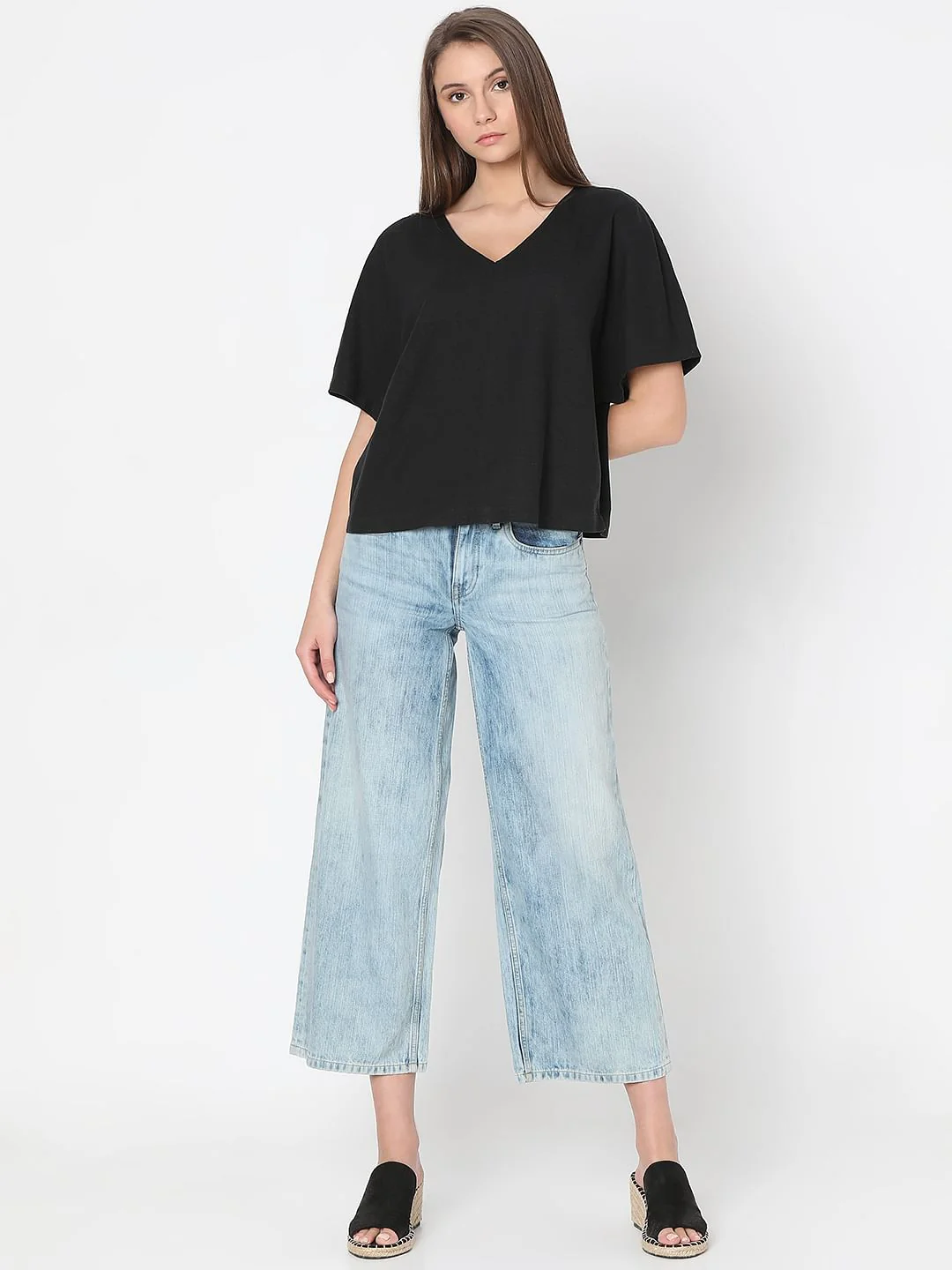 Black V-Neck Top - Image 5