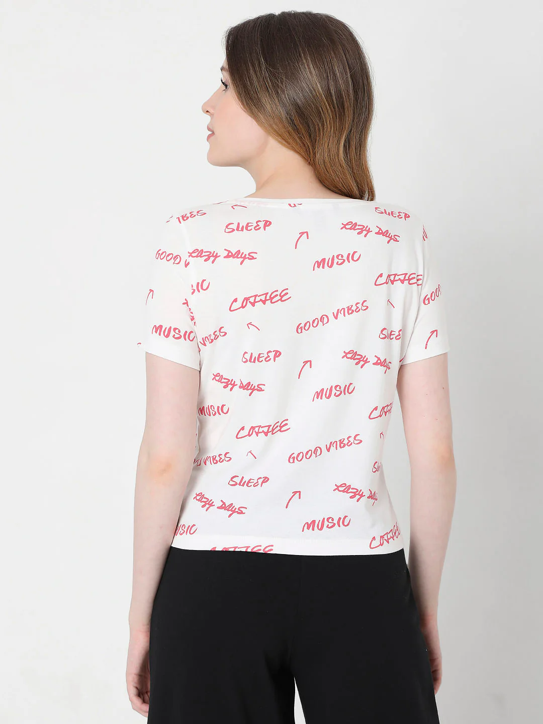 White Slogan Print T-Shirt - Image 4