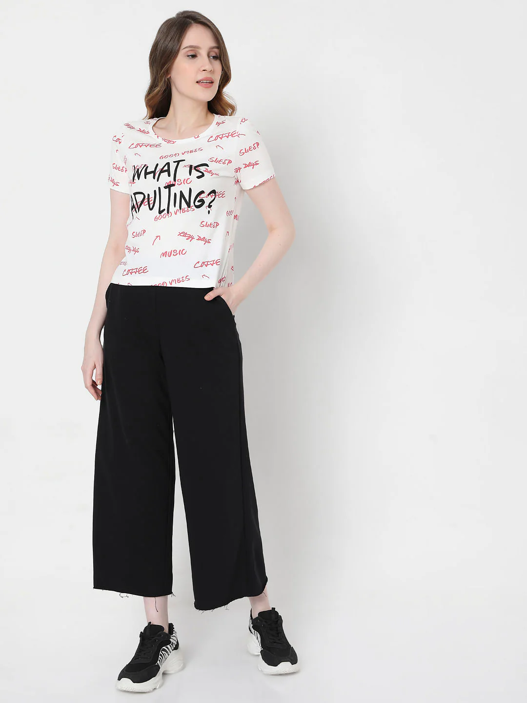 White Slogan Print T-Shirt - Image 5