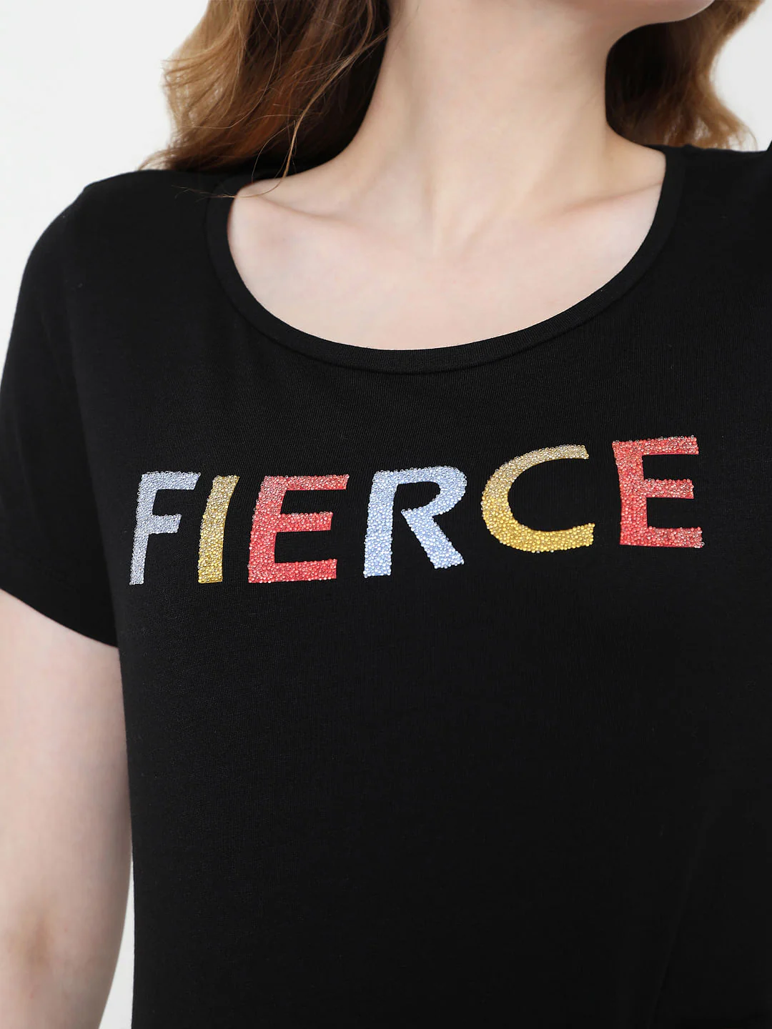 Black Text Print T-Shirt - Image 6