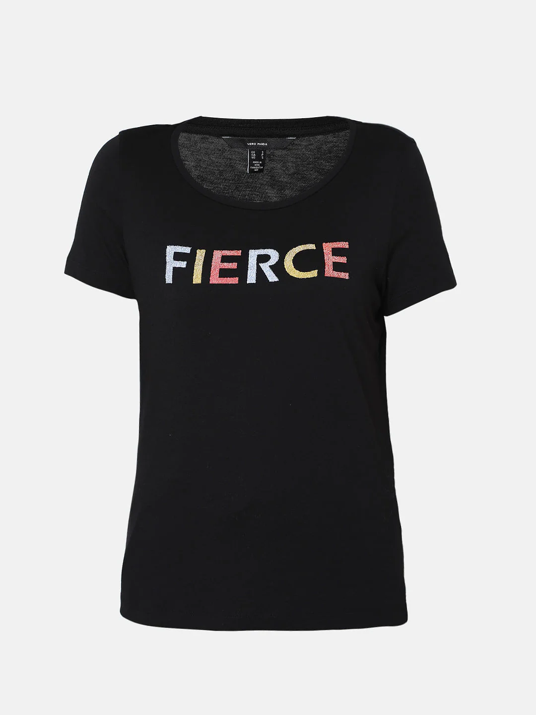 Black Text Print T-Shirt - Image 7