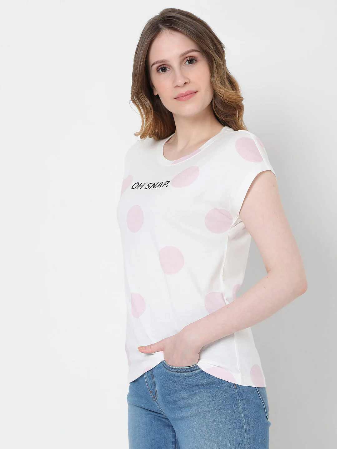 White Dotted T-Shirt - Image 3