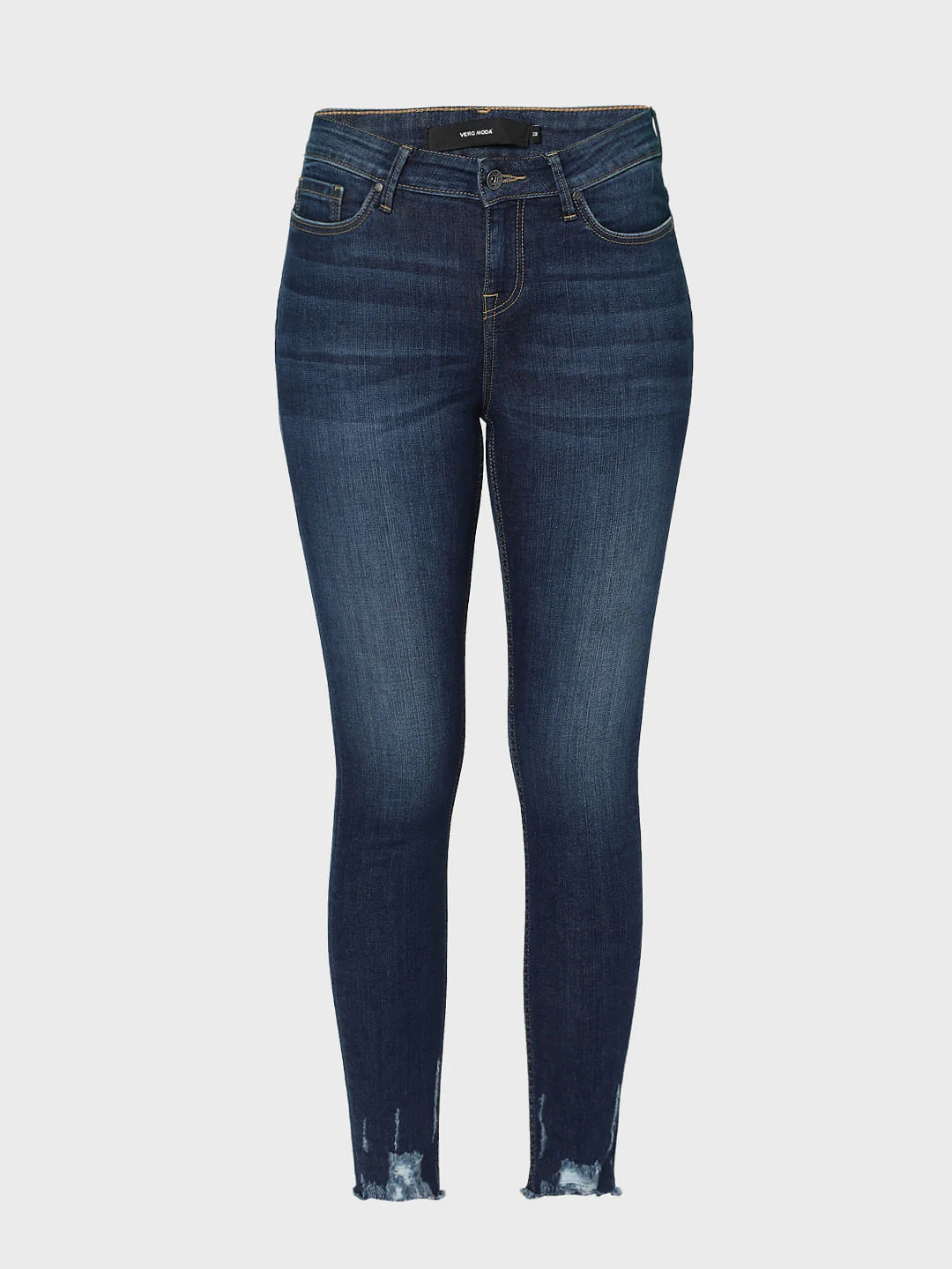 Blue Mid Rise Skinny Jeans - Image 7
