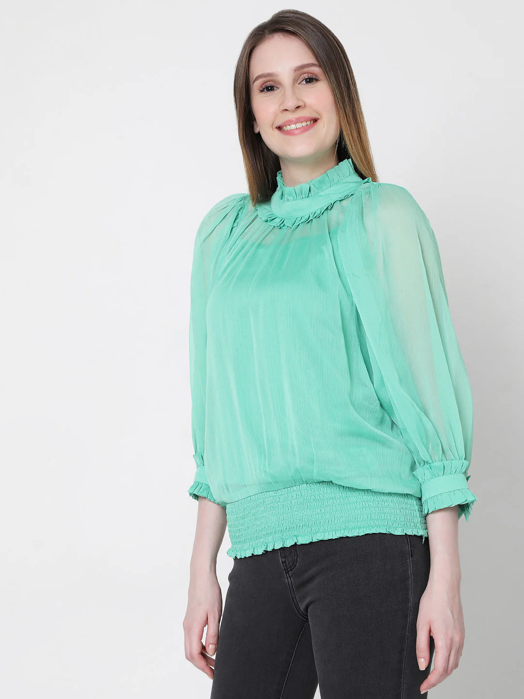 Green Ruffle Top - Image 3