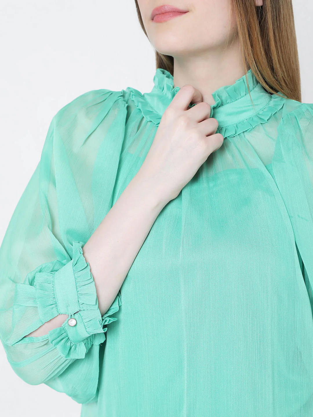 Green Ruffle Top - Image 6