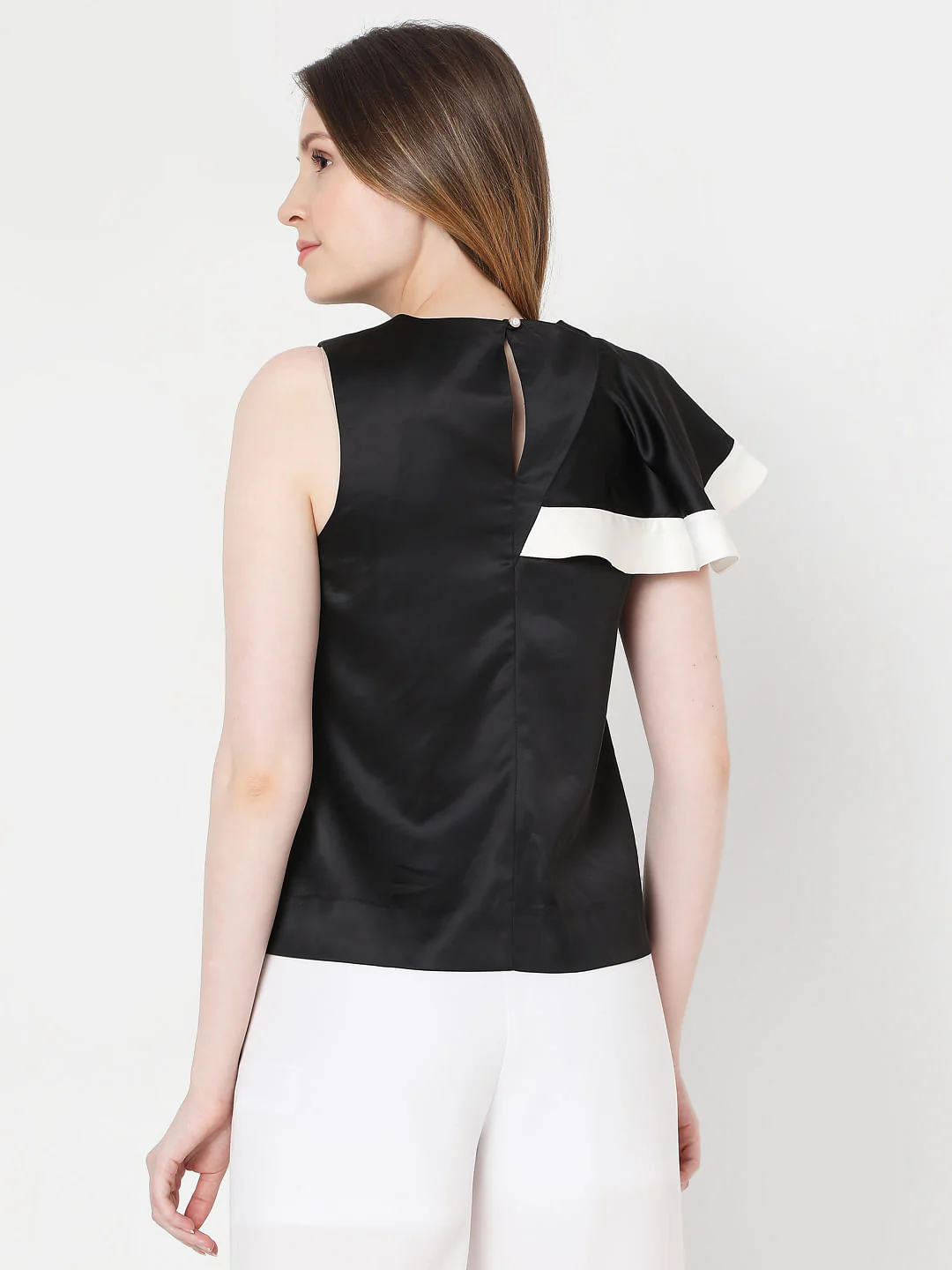 Black Ruffle Sleeves Top - Image 4
