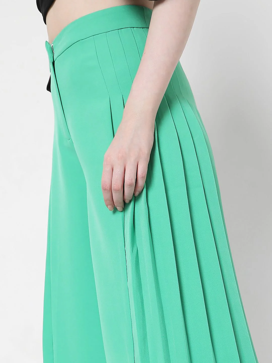 Green High Waist Flared Pants - Image 5