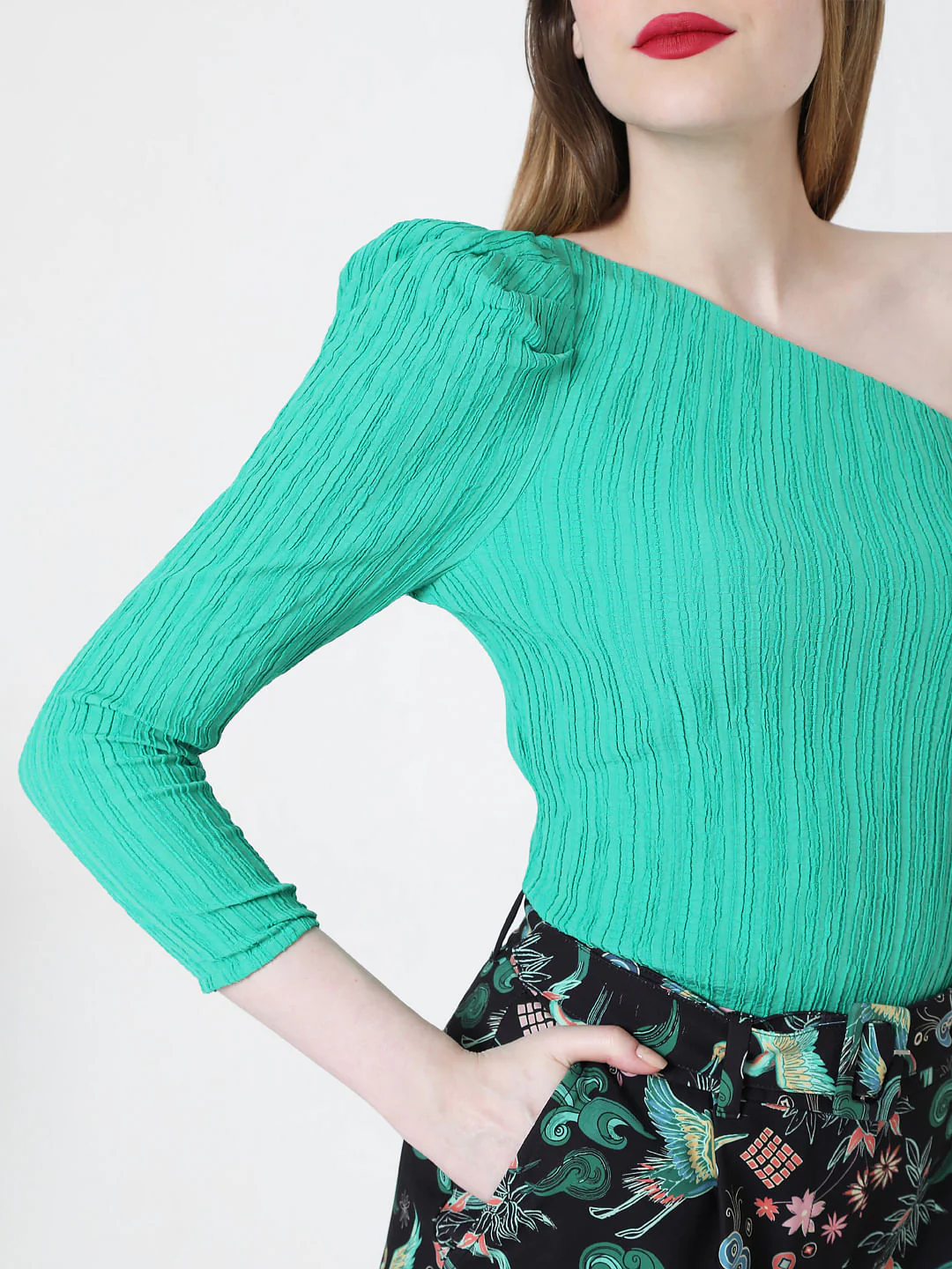 Green One Shoulder Top - Image 5