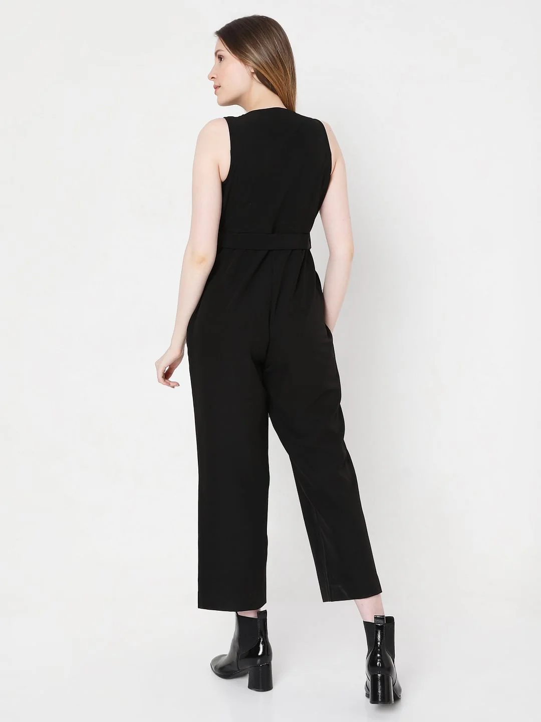 Black Belted Jumpsuit - Image 4