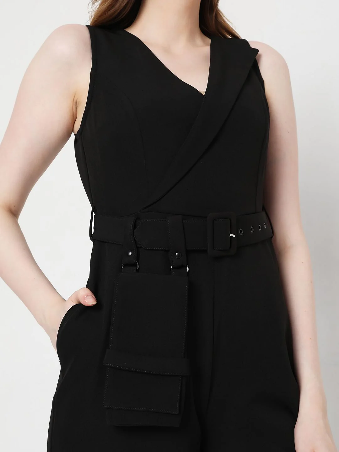 Black Belted Jumpsuit - Image 5