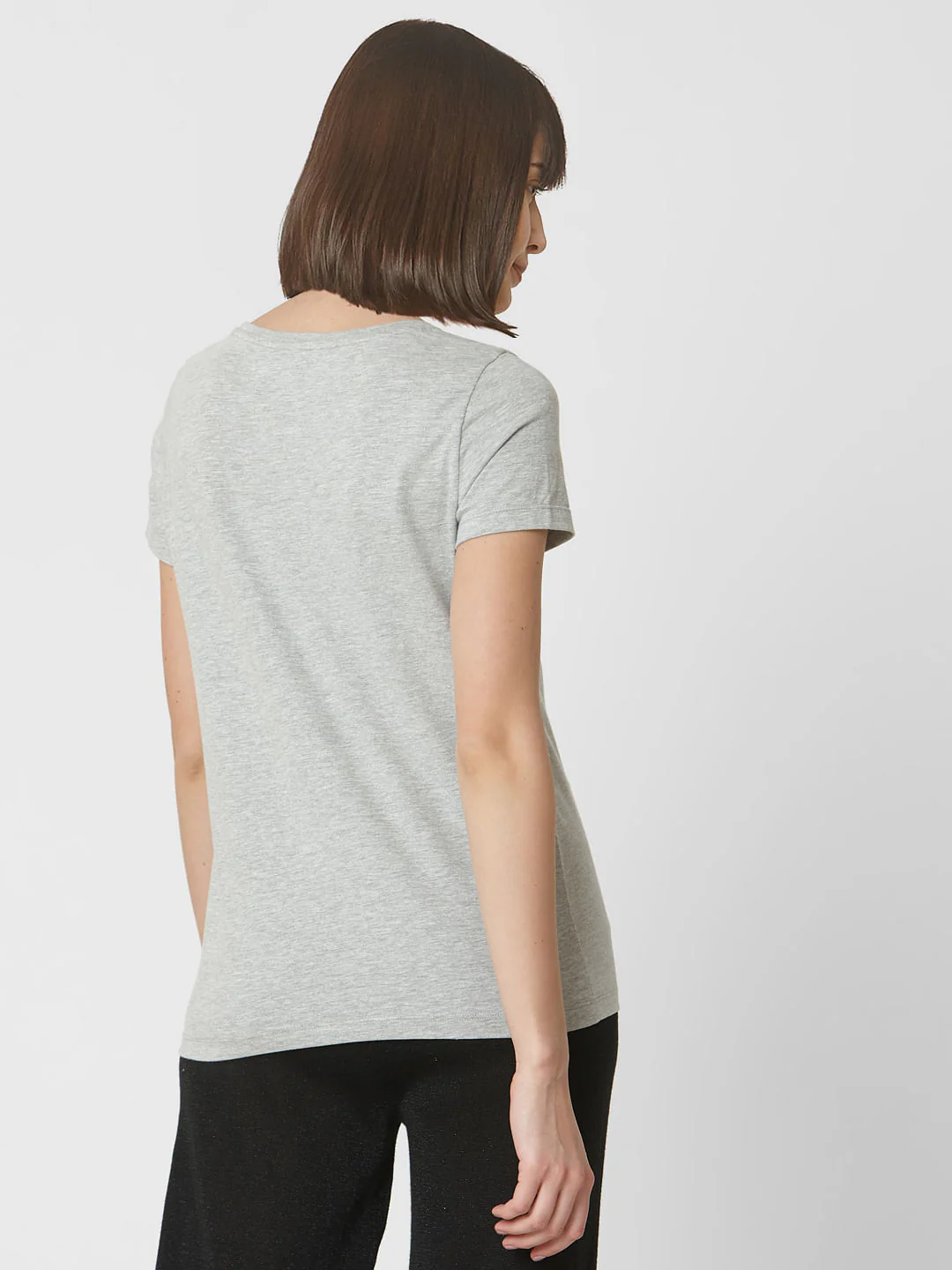 Grey Text Print T-Shirt - Image 4