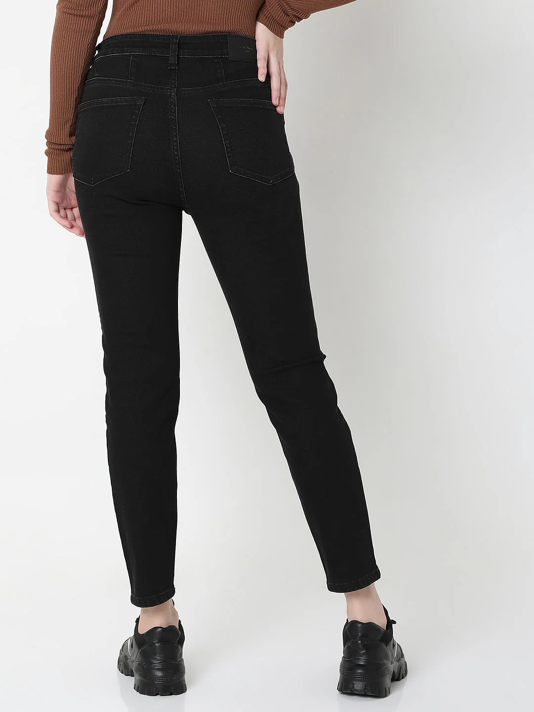 Black High Rise Wendy Skinny Fit Jeans - Image 4