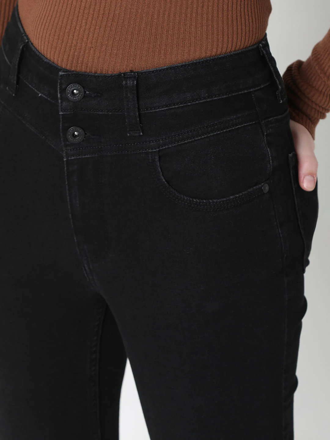 Black High Rise Wendy Skinny Fit Jeans - Image 5