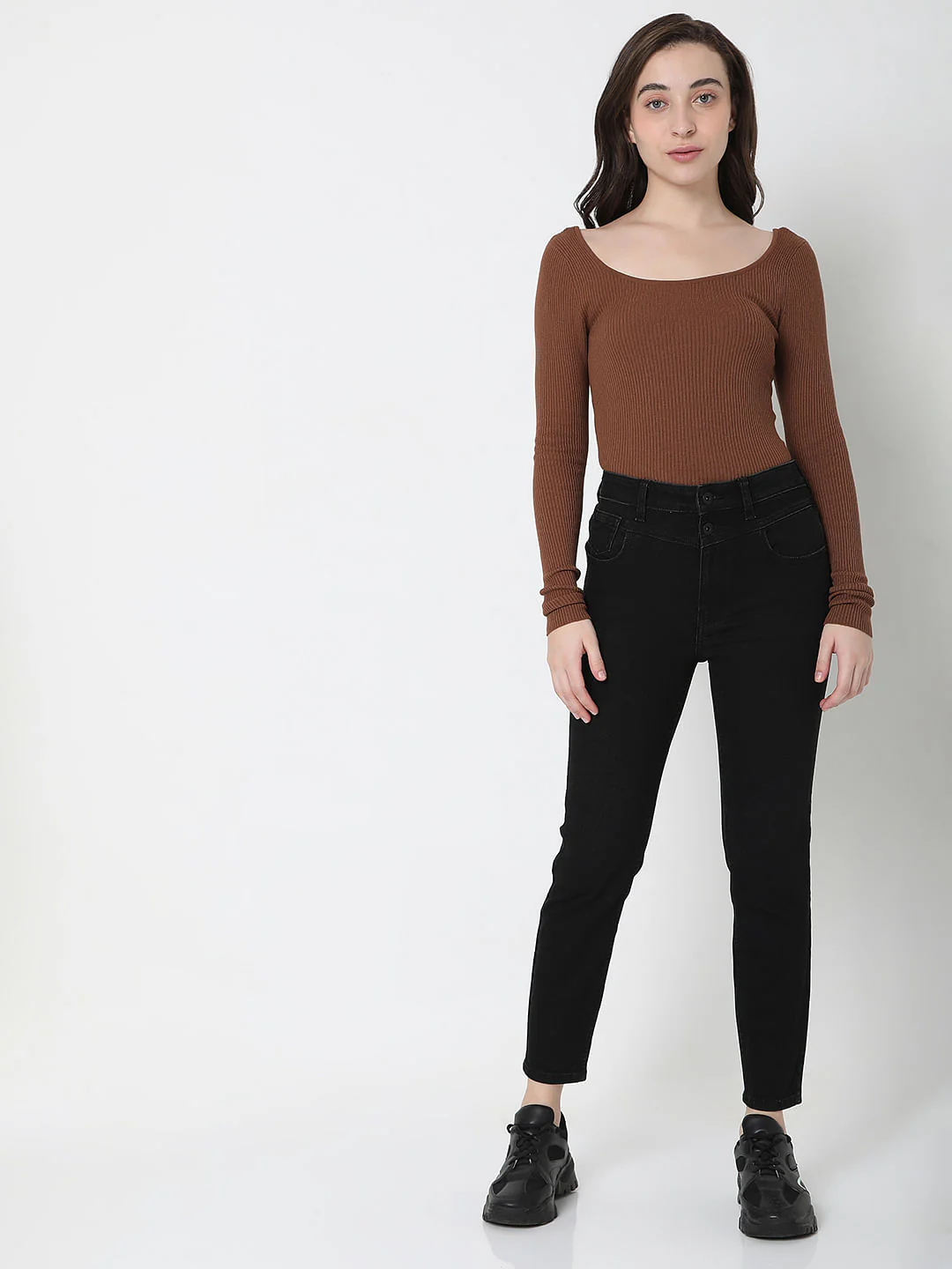 Black High Rise Wendy Skinny Fit Jeans - Image 6
