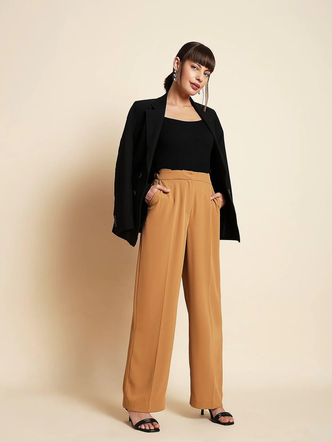 Brown High Rise Pants