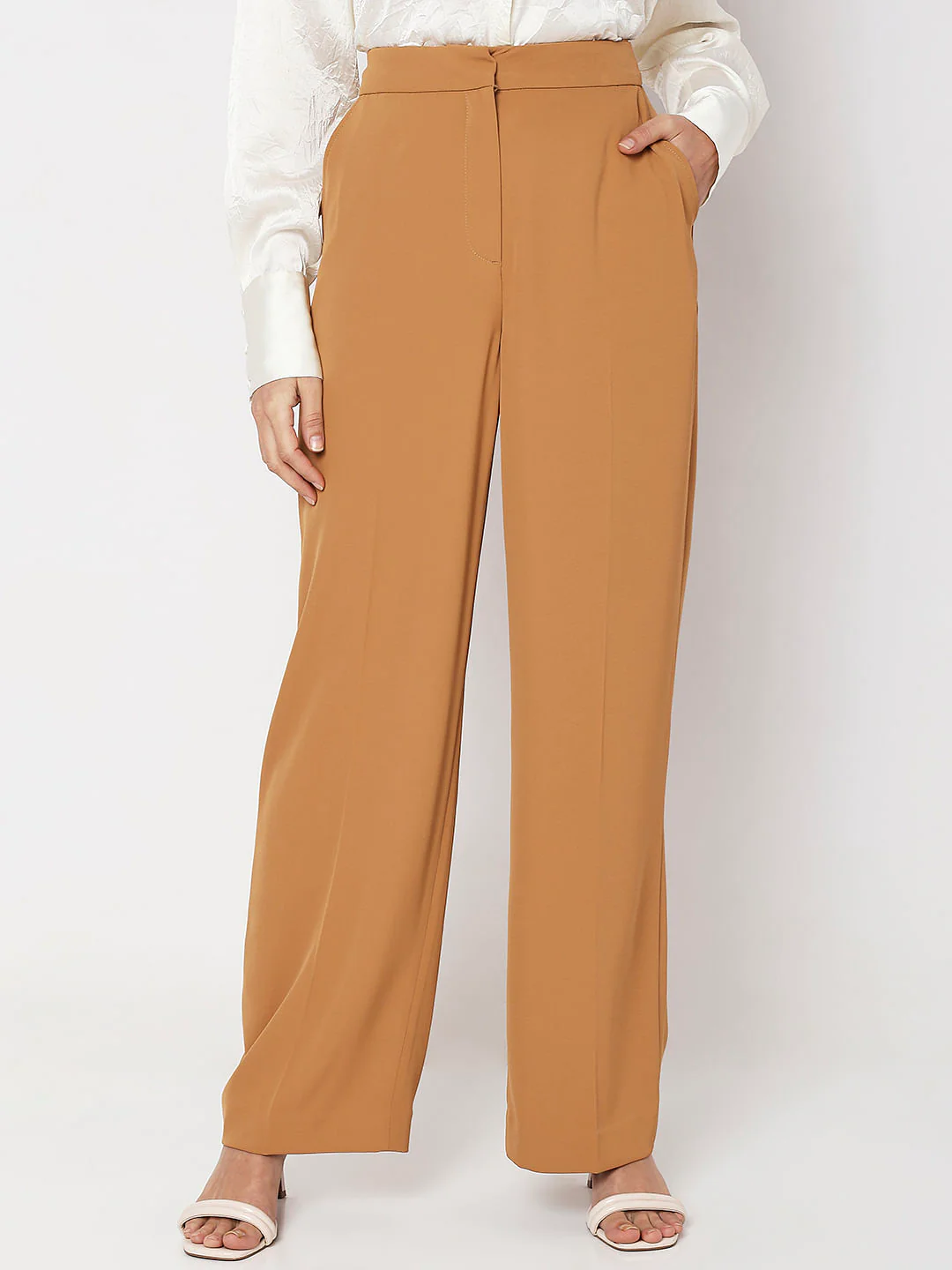 Brown High Rise Pants - Image 2