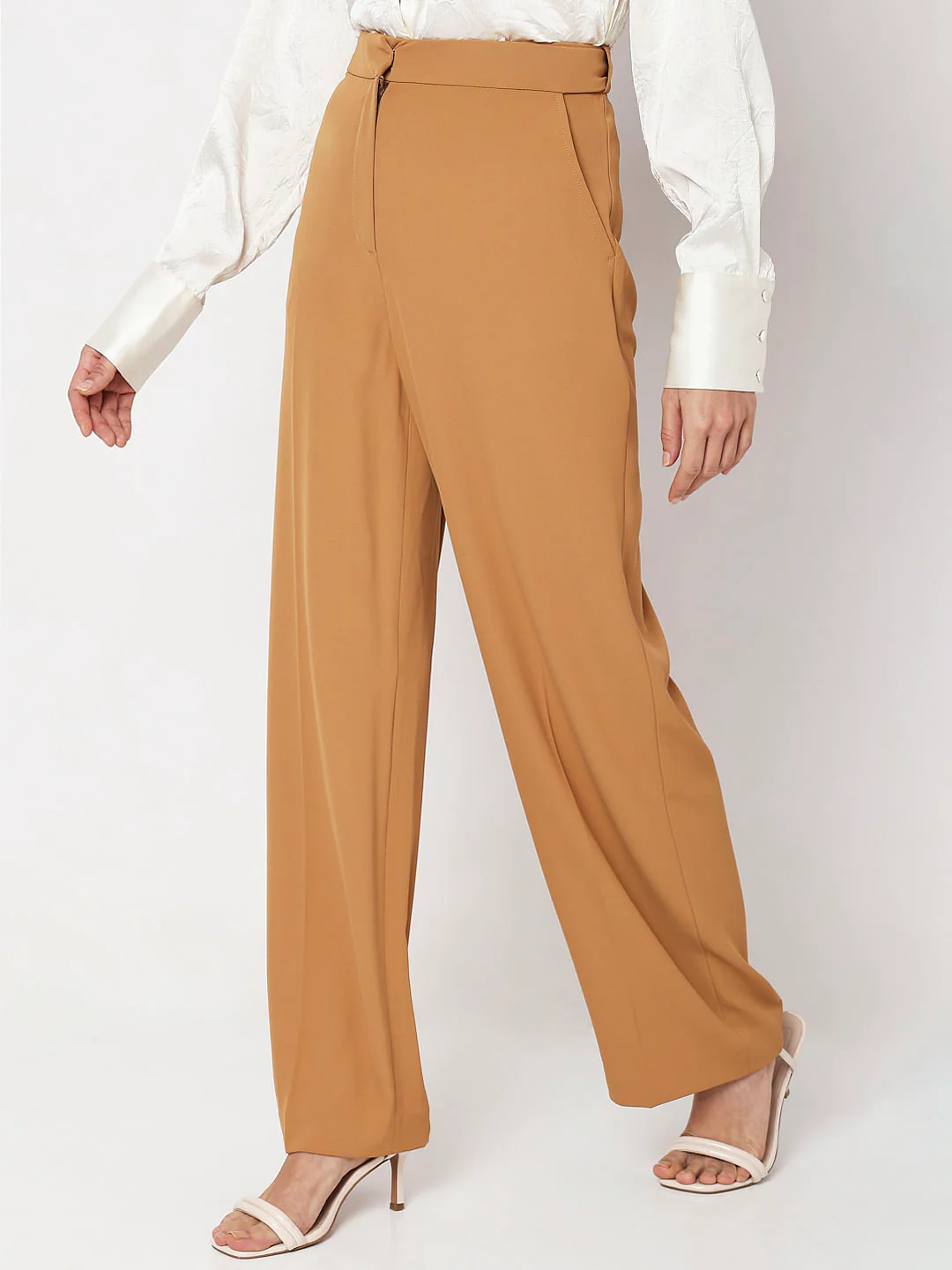 Brown High Rise Pants - Image 3