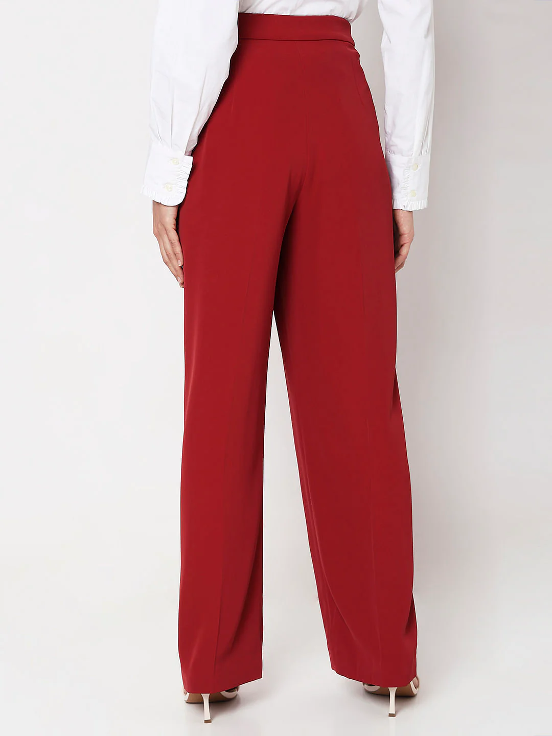 Red High Rise Pants - Image 4