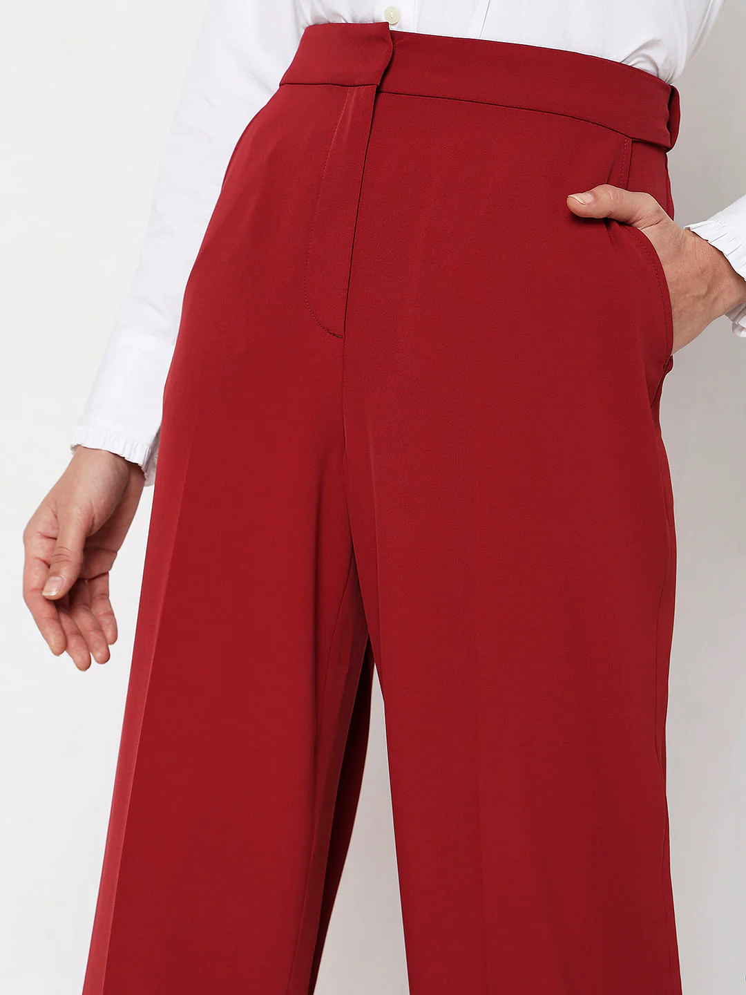 Red High Rise Pants - Image 5