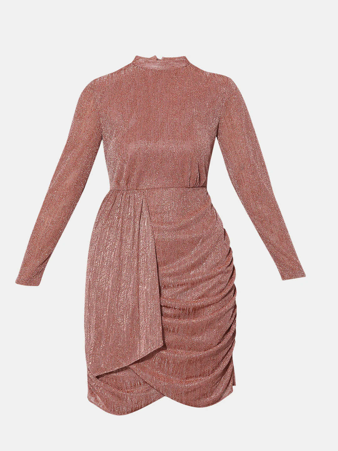 Brown Shimmer Mini Dress - Image 7
