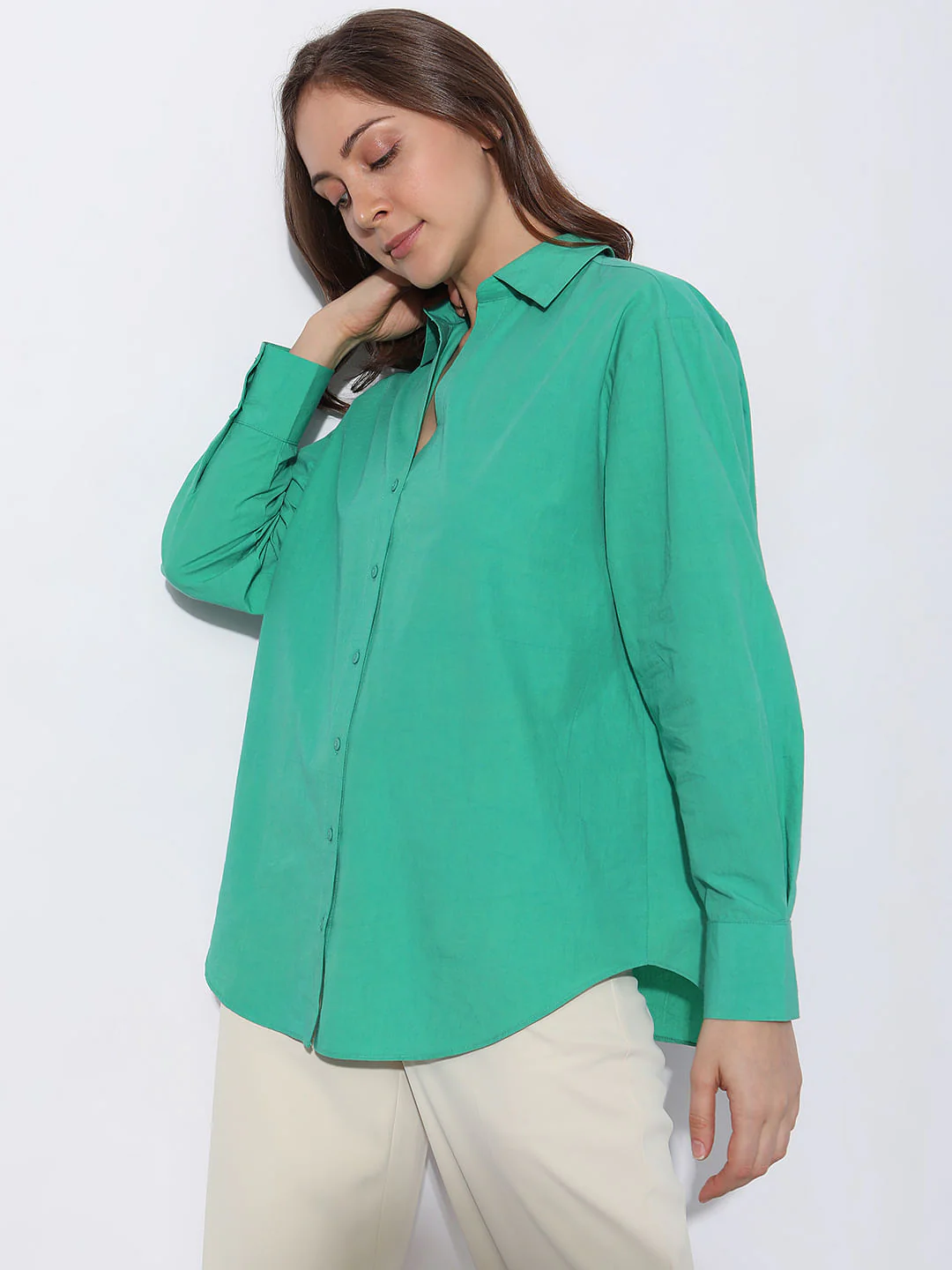 Green Cotton Shirt - Image 3